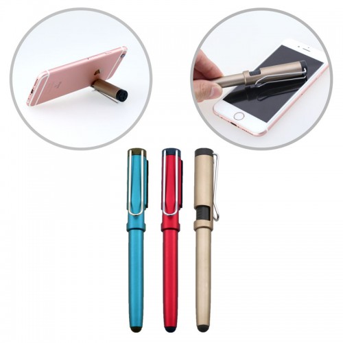 Hedge Plastic Ball Pen With Handphone Stand